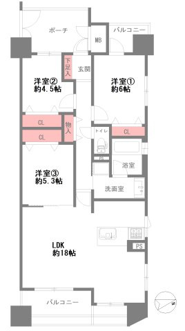 エスリード阿波座の間取り