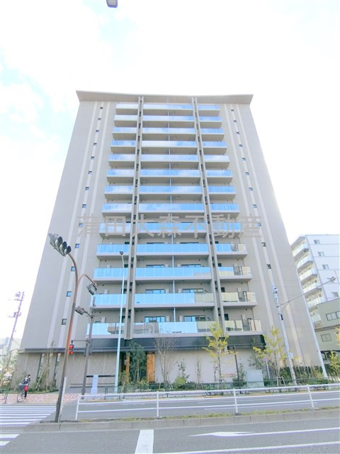 ラティエラ大鳥居の外観|2022年11月築　RC鉄筋コンクリート造地上14階建て総戸数200戸のインターネット無料賃貸マンション　東京都大田区萩中3丁目　オートロック宅配BOXゴミ捨て場