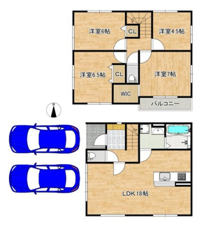 【間取り】 | 深阪３丁　新築戸建 | ４ＬＤＫのゆとりのある間取りですので、子供部屋や趣味のお部屋も作れますね♪資料請求だけでもお気軽にお問い合わせください！