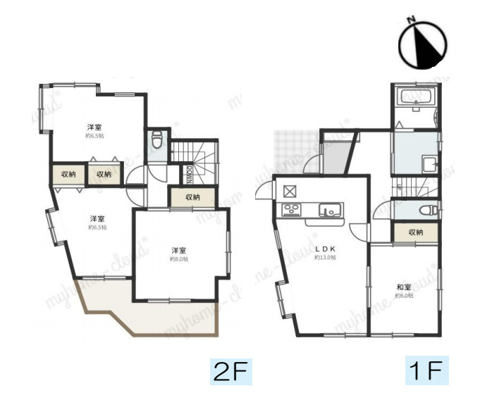 白岡市小久喜　中古戸建の間取り|白岡市小久喜　中古戸建・4LDK・土地面積134.32m2・建物面積93.44m2