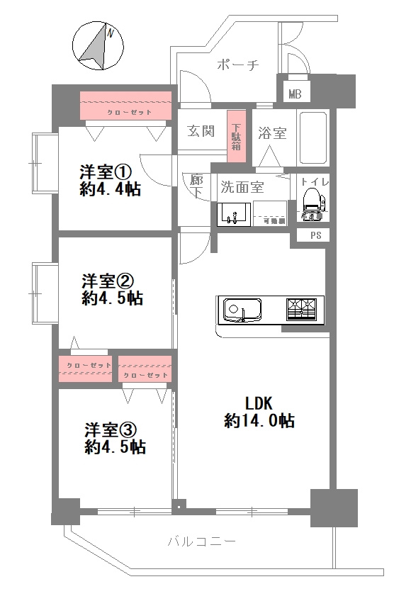 藤和シティコープ市岡の間取り