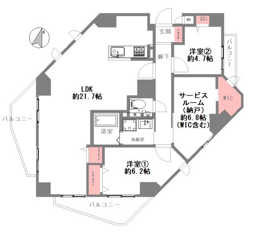 グランフレージュ四天王寺の間取り