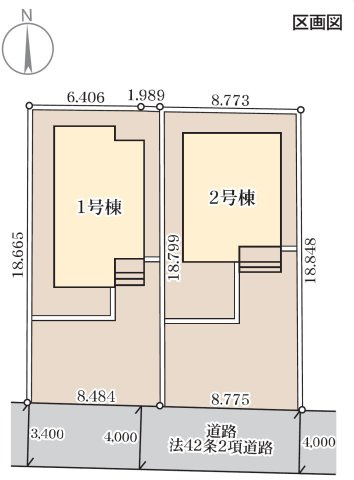 【LiveleGarden】宇都宮市鶴田町 第24 全2棟の区画図