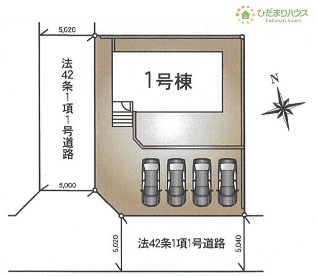 【区画図】 | 下妻市鬼怒第7　新築戸建 | 急な来客時にも安心な、並列駐車4台まで可能です(^^♪