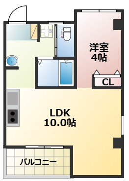 熊本市南区江越１丁目の賃貸マンションの間取り