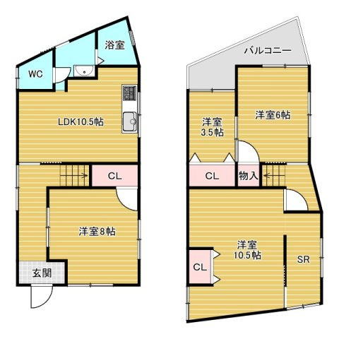 熊野町3丁目戸建ての間取り