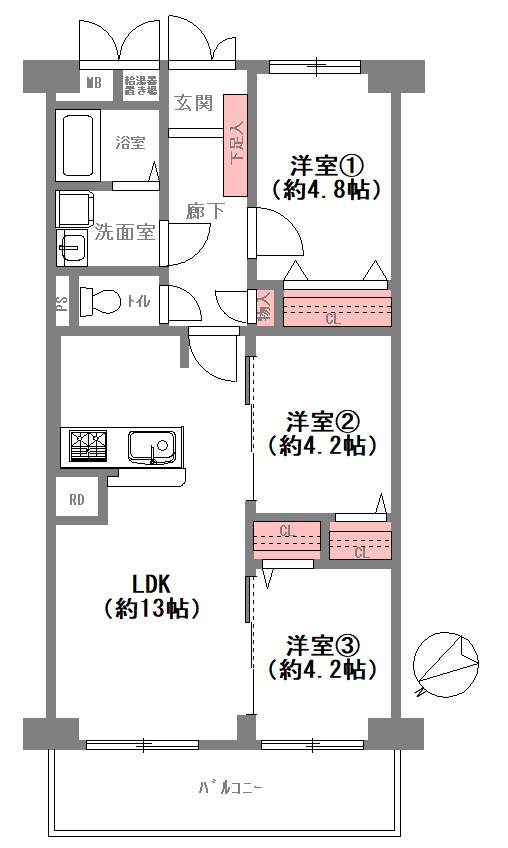天王寺スカイハイツの間取り