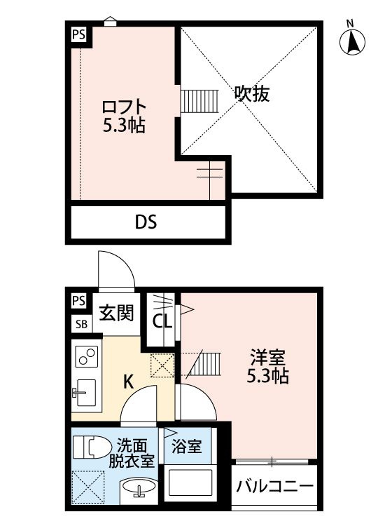 カスミ美原町（ミハラチョウ）の間取り
