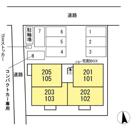 オリーブマンションの駐車場