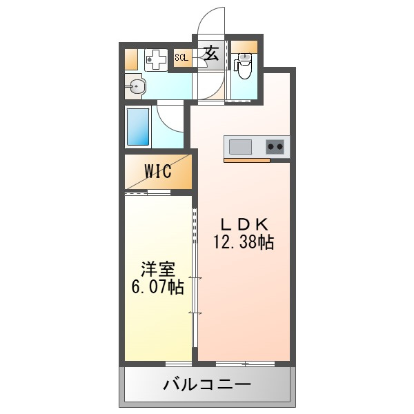 大阪市淀川区新高５丁目の賃貸マンションの間取り