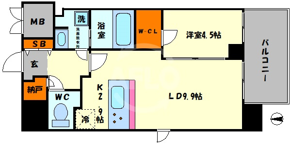 Splendide NAMBAⅢ　　大国小学校区の間取り|スプランディッド難波Ⅲ　間取り