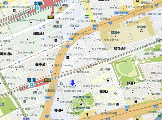 神戸市灘区都通3丁目　中古戸建の地図