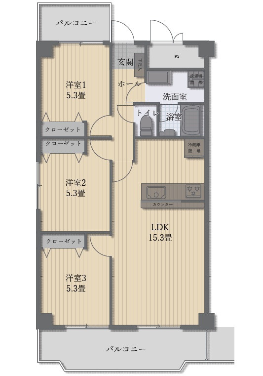 パラッシオ昭和町の間取り