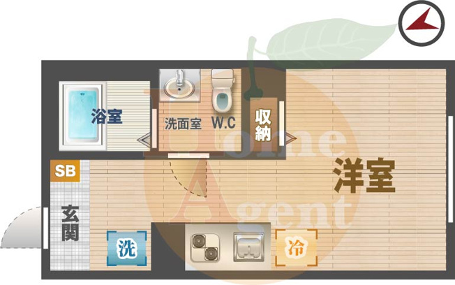 【間取り】 | グレンジフォード高円寺南 | 1Rのお部屋です。