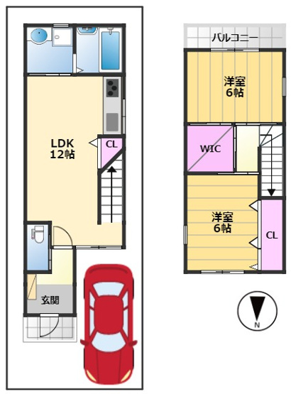 【間取り】 | 堺市北区百舌鳥赤畑町3丁（百舌鳥小学校）