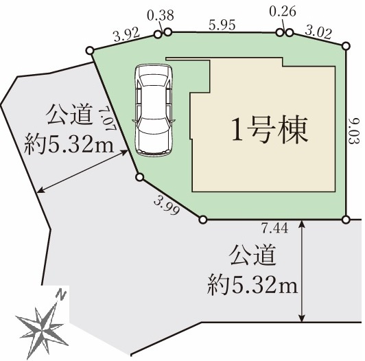 神戸市垂水区山手　新築一戸建の区画図