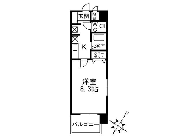 福岡市南区大橋２丁目の賃貸マンションの間取り