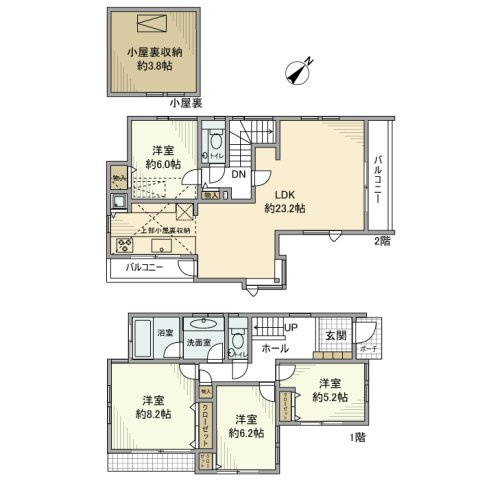 東玉川戸建の間取り