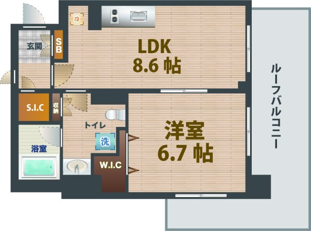 【間取り】 | プラウドフラット荻窪Ⅱ | 1LDKのお部屋です。