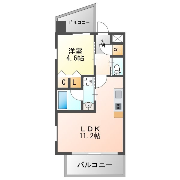 プレジオ十三の間取り
