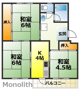 泉北竹城台２丁28号棟の間取り