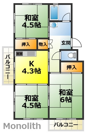 泉北茶山台２丁3番28号棟の間取り