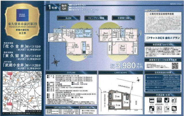 【Cradle garden】東久留米市前沢第19のその他|〇本物件の売主が作成した販売用図面です〇
