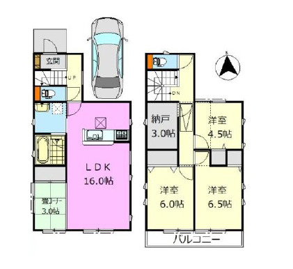 厚木市妻田南2丁目　中古戸建の間取り