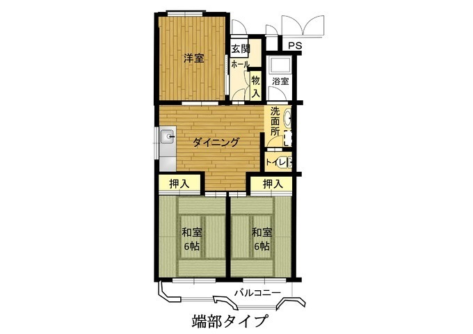 播磨城ノ宮　2号棟の間取り