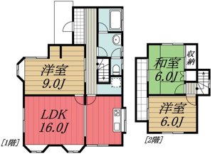 【間取り】 | 中高根貸家/229-8