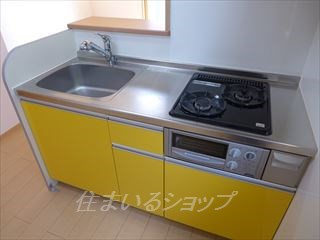 ボヌール城ヶ丘のキッチン|２口ガスコンロ付き