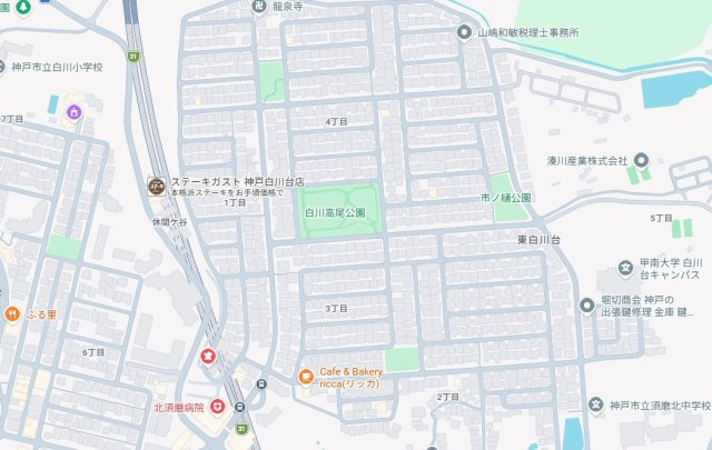 神戸市須磨区東白川台　第1期　新築一戸建ての地図