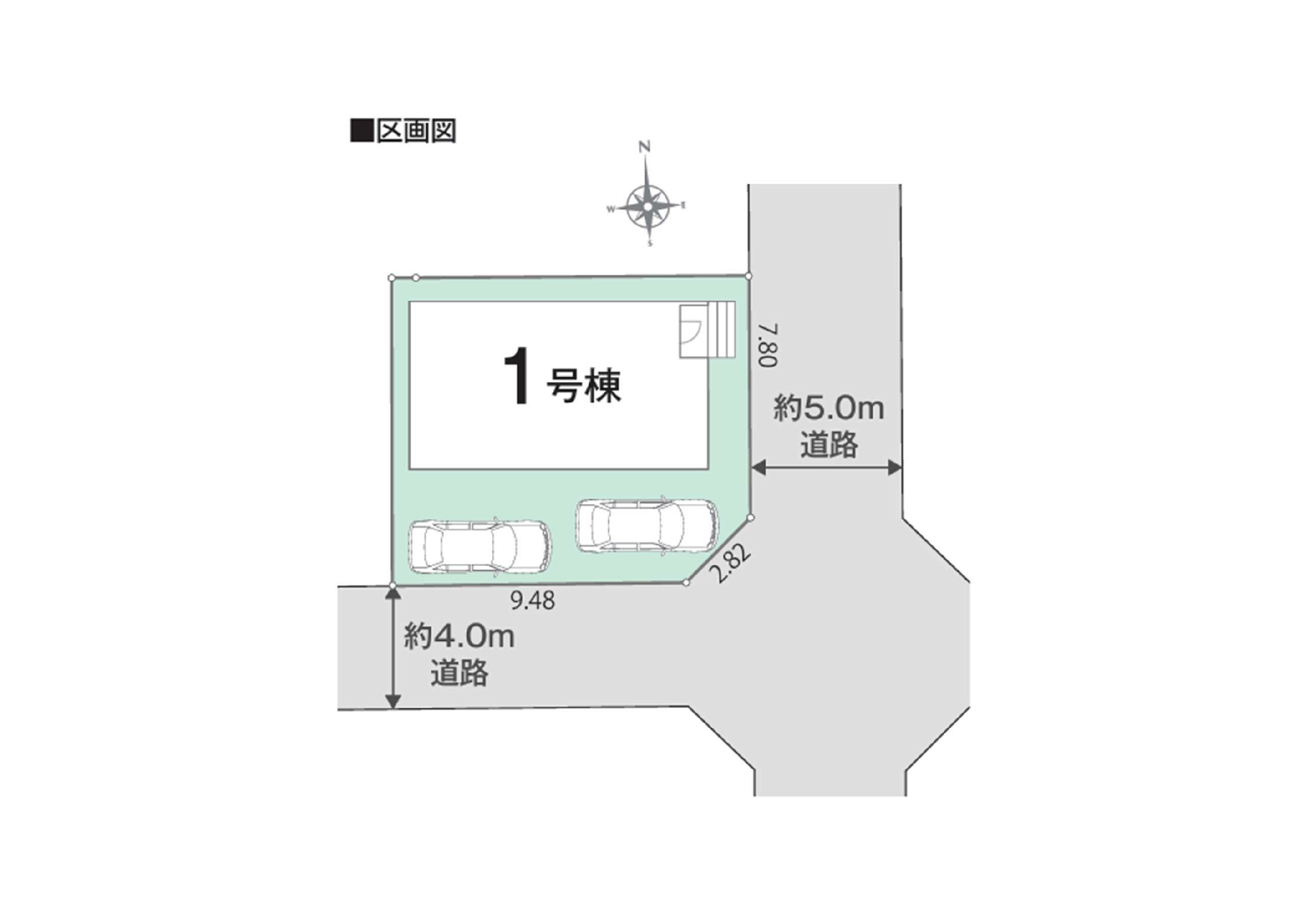 練馬区土支田３丁目新築戸建　長期優良認定住宅の区画図