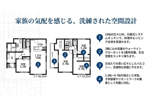 瀬名中央 新築戸建住宅の間取り