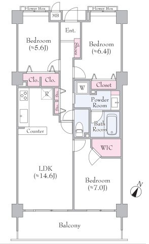 【間取り】 | ライオンズマンション横浜常盤台
