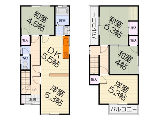 【間取り】 | 松之浜町1丁目貸家