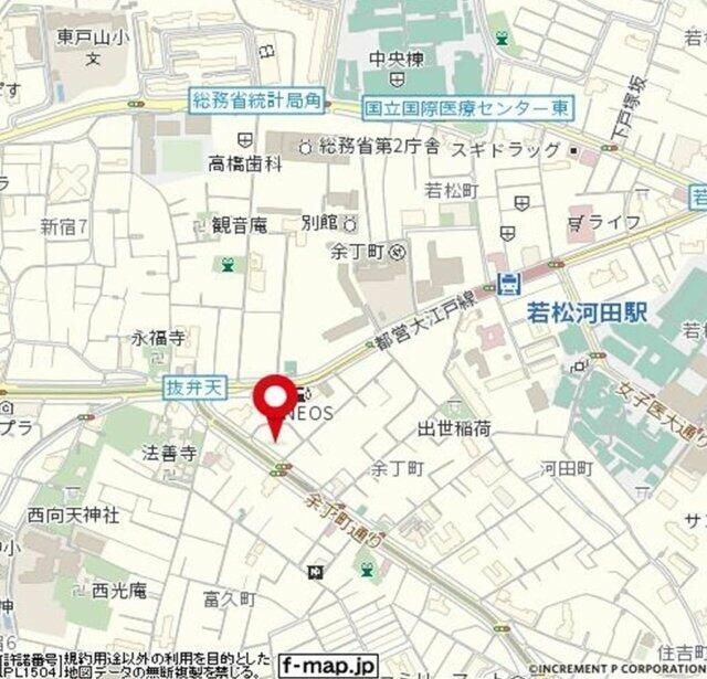 ラ・コスタ新宿余丁町の地図