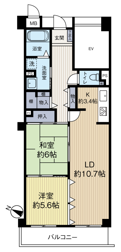 カルチェ西灘の間取り