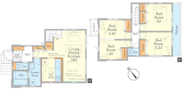 【間取り】 | 緑町新築戸建 | 3LDKは、リビングダイニングキッチンと3つの居室がある間取り。ファミリー層に非常に人気の高い間取りで、広々としたリビングで家族団らんを楽しみ、個室でプライベートな時間も確保できるのが大きな魅力です。