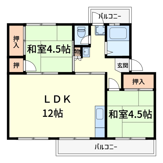 【間取り】 | 翠ヶ丘団地２号棟