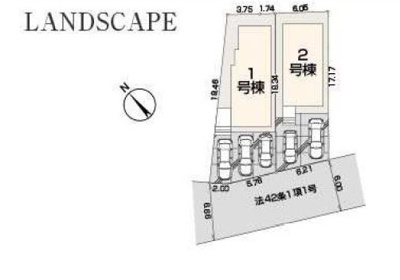 【区画図】 | 楢原町新築戸建 | 区画図は、土地の形状、境界、道路との関係を詳細に示す図面土地の正確な位置、面積、形状を把握し購入や建築計画の判断に不可欠です。区画整理や開発状況も示され、将来的な土地利用のイメージを掴む上でも重要。