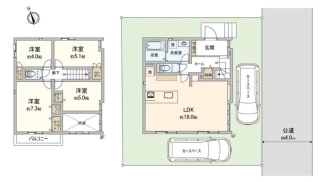 【間取り】 | 【仲介手数料が３５％（１１０万円）ＯＦＦ！】■９２平米■車２台可■４ＬＤＫ■デザイナーズハウス