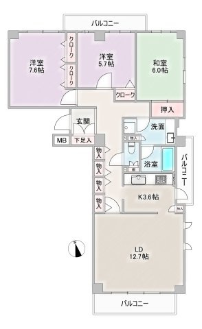日岡町パークハウスの間取り