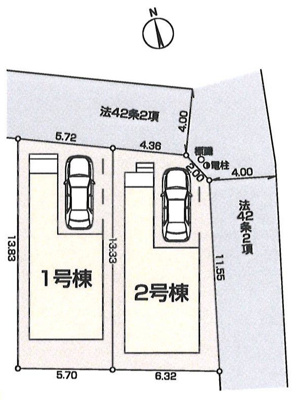 【区画図】 | 元横山町新築戸建 | 区画図は、土地の形状、境界、道路との関係を詳細に示す図面土地の正確な位置、面積、形状を把握し購入や建築計画の判断に不可欠です。区画整理や開発状況も示され、将来的な土地利用のイメージを掴む上でも重要ね。
