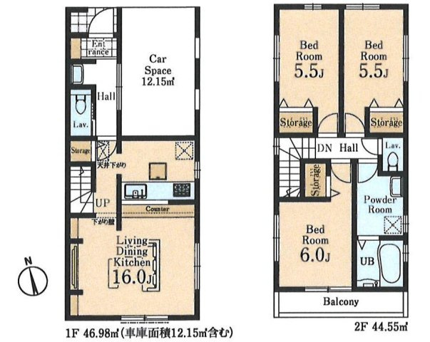 【間取り】 | 元横山町新築戸建 | 3LDKは、リビングダイニングキッチンと3つの居室がある間取り。ファミリー層に非常に人気の高い間取りで、広々としたリビングで家族団らんを楽しみ、個室でプライベートな時間も確保できるのが大きな魅力です。