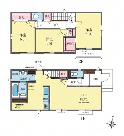 【間取り】 | 練馬区大泉学園町8丁目　新築分譲住宅　全2棟（成増店） | ※図面と現況が異なる場合は現況優先となります。