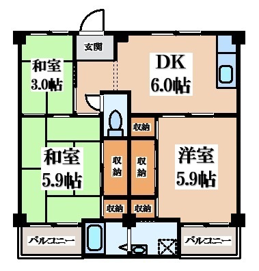 【間取り】 | ビレッジハウス書写台