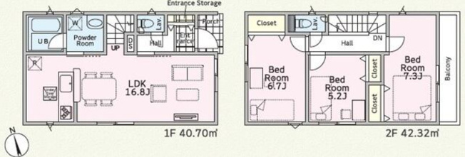 【間取り】 | 平塚市榎木町　全２棟　新築住宅