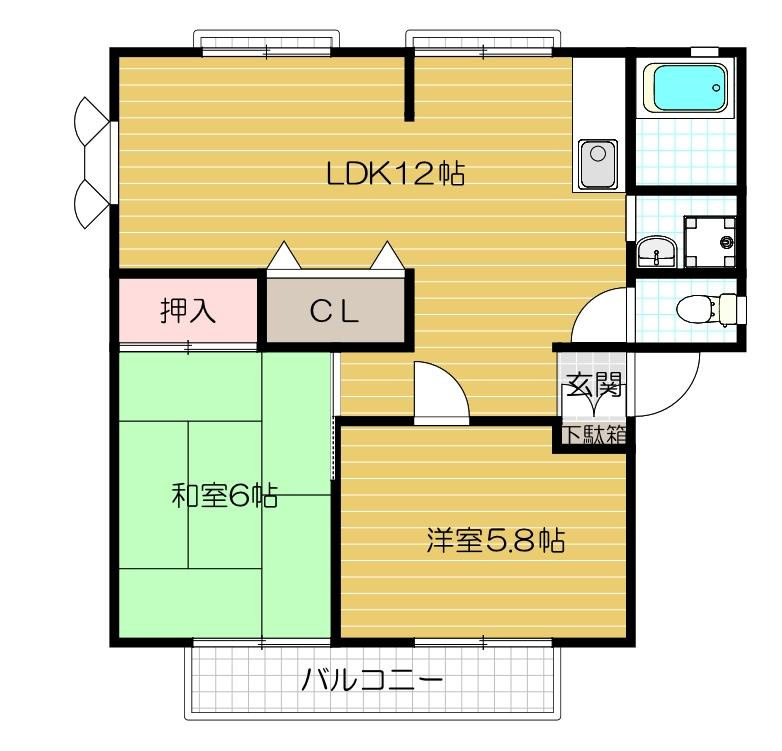 サンビレッジ高田　Bの間取り