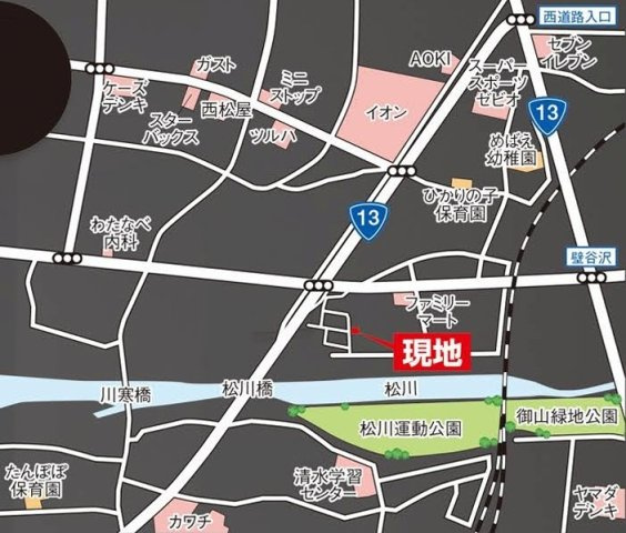 新築戸建・新築建売　福島市御山　北沢又小・信陵中の地図